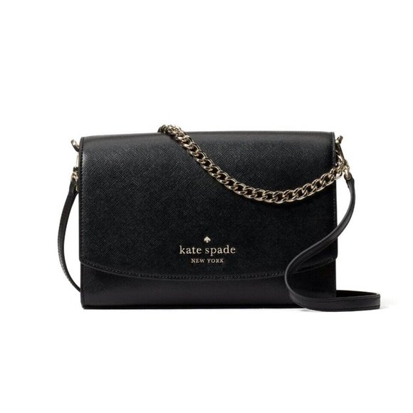 New Kate Spade Carson Saffiano Leather Convertible Crossbody bag Black - Picture 1 of 4